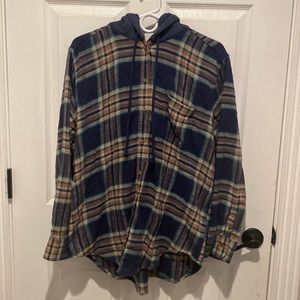 Flannel with hoodie top